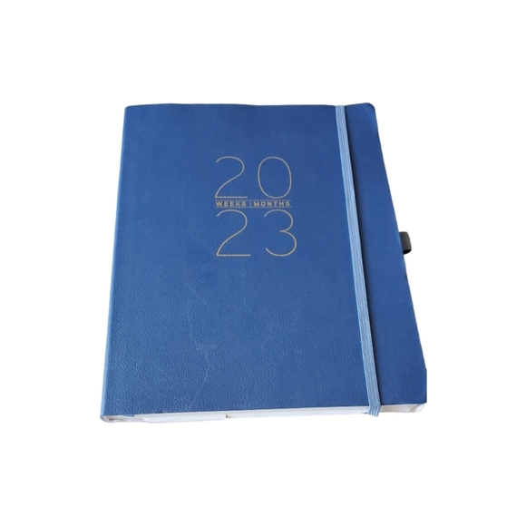 Graphic Faux Leather Blue 2023 Planner 18 Month New - Picture 1 of 9
